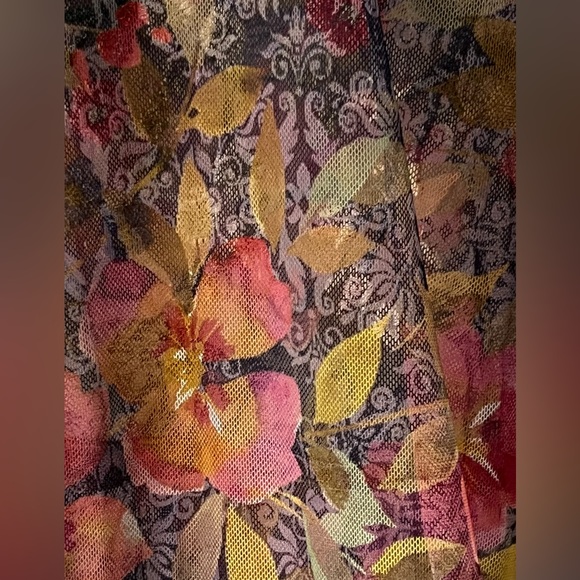 NWT Johnny Was Locust Mesh Blouse Embroidered Floral Garden Top Shirt Size Large - Picture 7 of 16